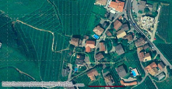 Position Small hotel Mitterhofer Cermes / Tscherms