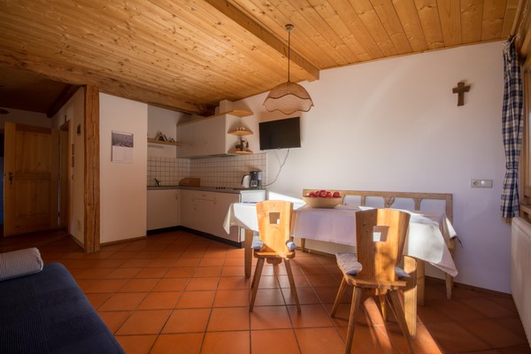 La zona giorno B&B + Appartamenti in agriturismo Mayrhof