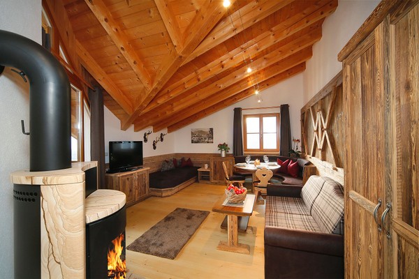 La zona giorno Appartamenti in agriturismo Oberegger Hof