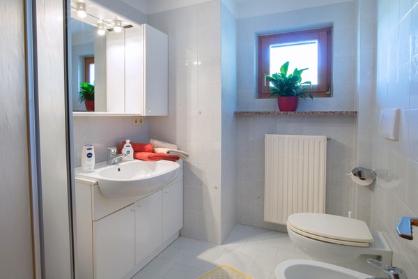 Foto del bagno B&B + Appartamenti in agriturismo Moar in Rumsein