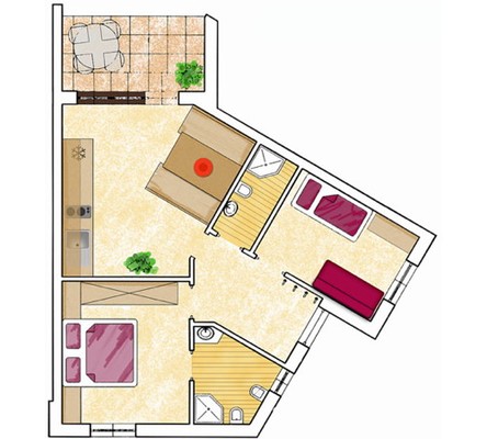 La planimetria Hotel + Residence Bio-Hotel Kaufmann