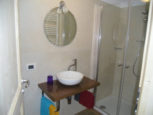 Foto del bagno Appartamenti in agriturismo Sonnhof