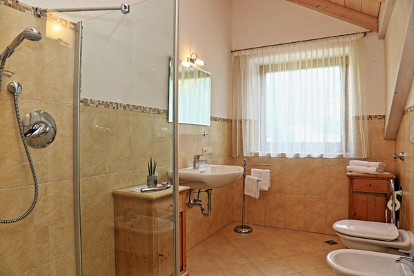 Foto del bagno B&B + Appartamenti in agriturismo Messnerhof