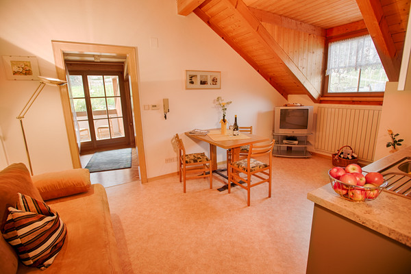 La zona giorno Appartamenti in agriturismo Siganatenhof