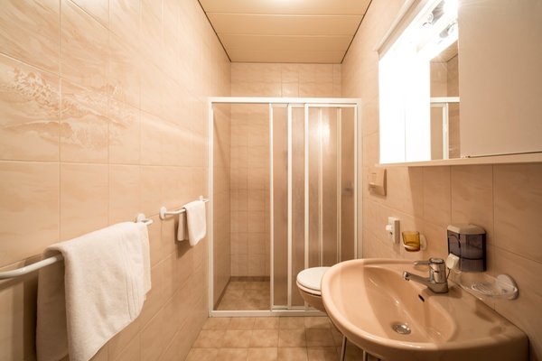 Foto del bagno Garni-Hotel + Appartamenti Grüner Baum / Albero Verde
