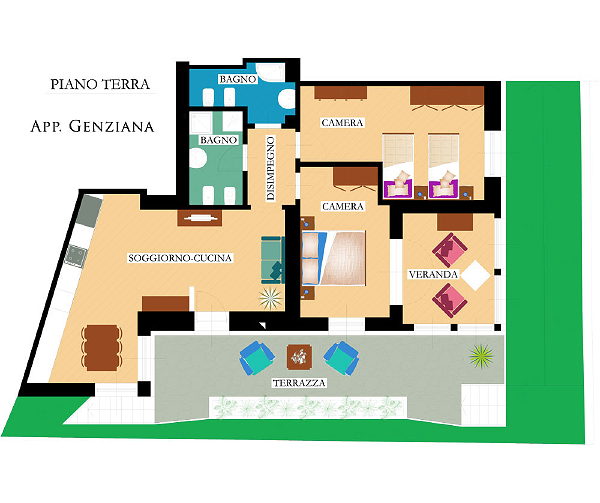 Der Grundrissplan Ferienwohnungen Villa Prafiori