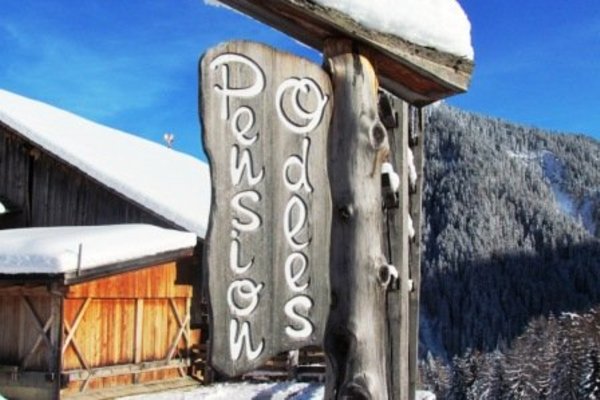 Foto esterno in inverno Pension Odles