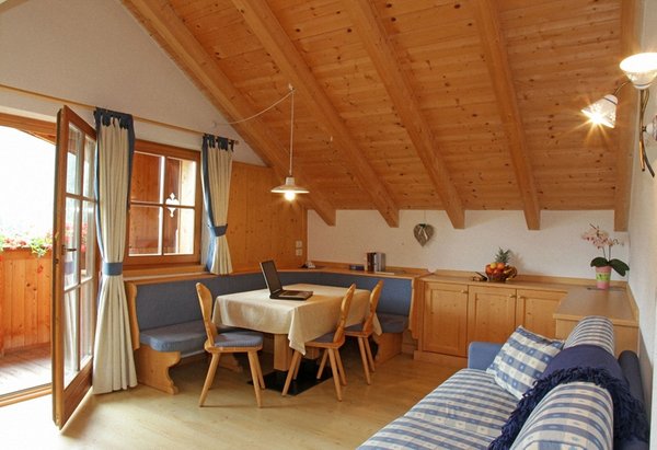 La zona giorno Dolomites Apartments Ciasa Vally