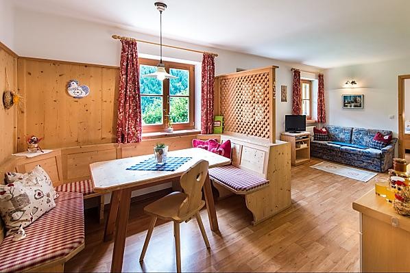 Der Wohnraum Ferienwohnungen auf dem Bauernhof Platschgolerhof