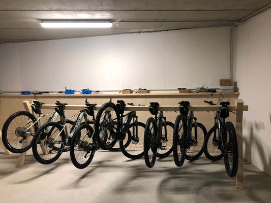 The bike storage