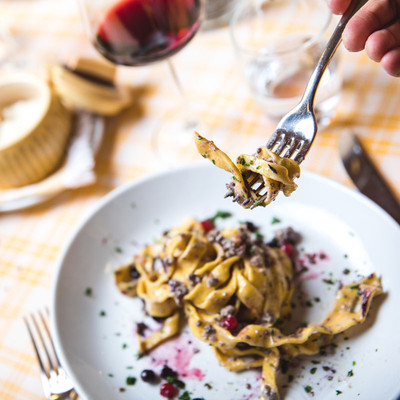 The restaurant Passo Rolle (San Martino di Castrozza) Vezzana