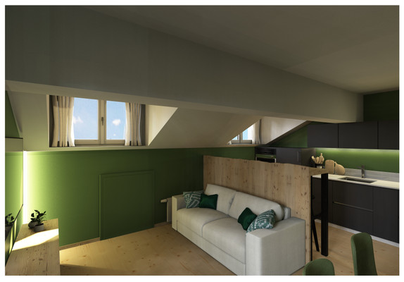 La zona giorno Hotel + Residence Al Sole - Mountain Chic