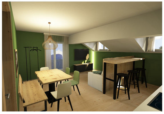 La zona giorno Hotel + Residence Al Sole - Mountain Chic