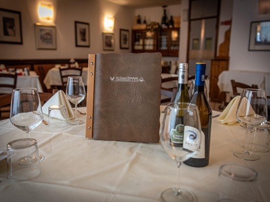 The restaurant Passo Pramollo Al Gallo Forcello.1530