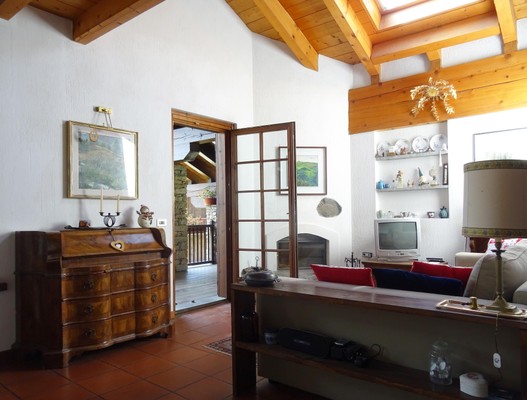 Der Wohnraum Ferienhaus La Rouine - Morgex