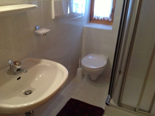 Foto del bagno Appartamenti in agriturismo Ciasa Orzun