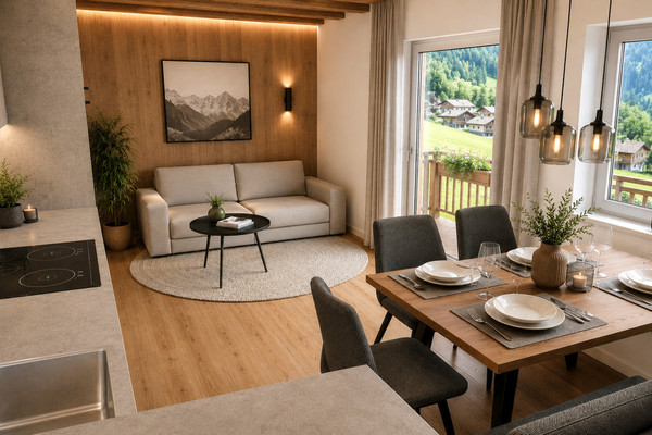Der Wohnraum Ferienwohnungen Villa Erika