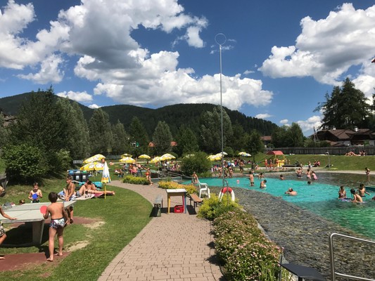 Photo exteriors in summer Natural bathing lake in Dobbiaco/Toblach