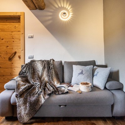 La zona giorno Bed & Breakfast Casa de Fiemme