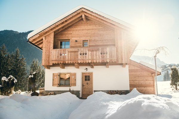 Foto esterno in inverno Chalet Pradel Dolomites