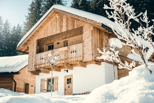 Foto esterno in inverno Chalet Pradel Dolomites