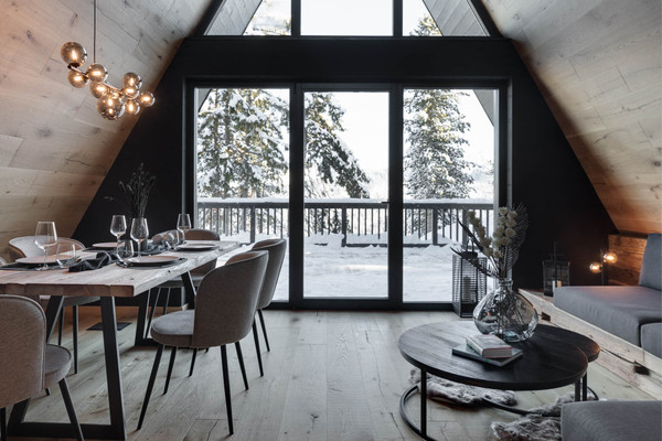 La zona giorno Cermis Mountain Chalet