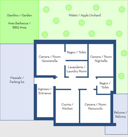 The floor plan Holiday House L'Antico Eremo
