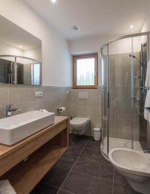 Foto del bagno Appartamenti in agriturismo Maso Moarhof
