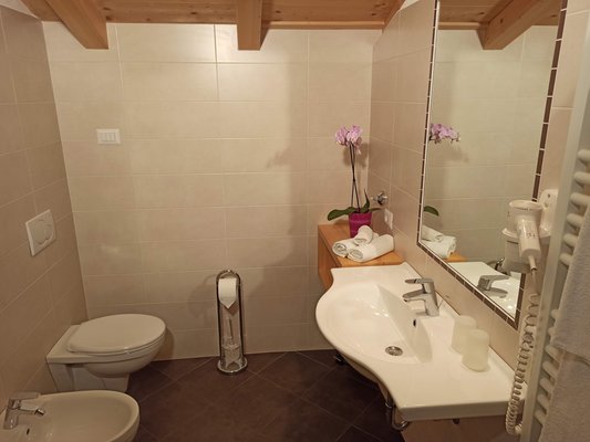 Foto del bagno Appartamenti in agriturismo Polzhof