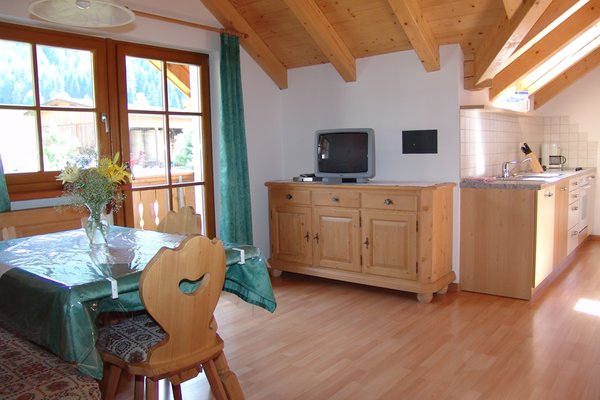 La zona giorno Appartamenti in agriturismo Oberlindnerhof