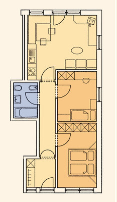 La planimetria Appartamenti in agriturismo Schlosserhof