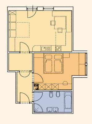 La planimetria Appartamenti in agriturismo Schlosserhof