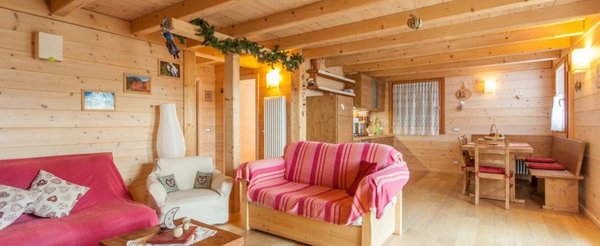 Der Wohnraum Ferienhütte Mandrett