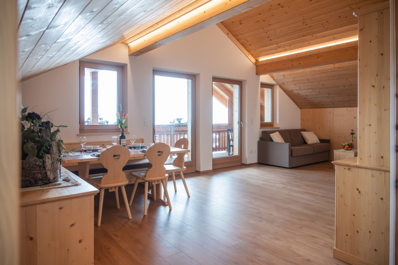 Der Wohnraum Ferienwohnung auf dem Bauernhof Brunnerhof