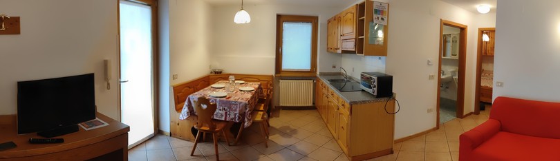 La zona giorno Pejo Appartamenti