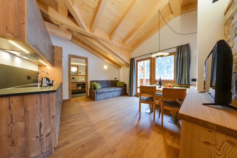 Der Wohnraum Ferienwohnungen Ciasa Plaies