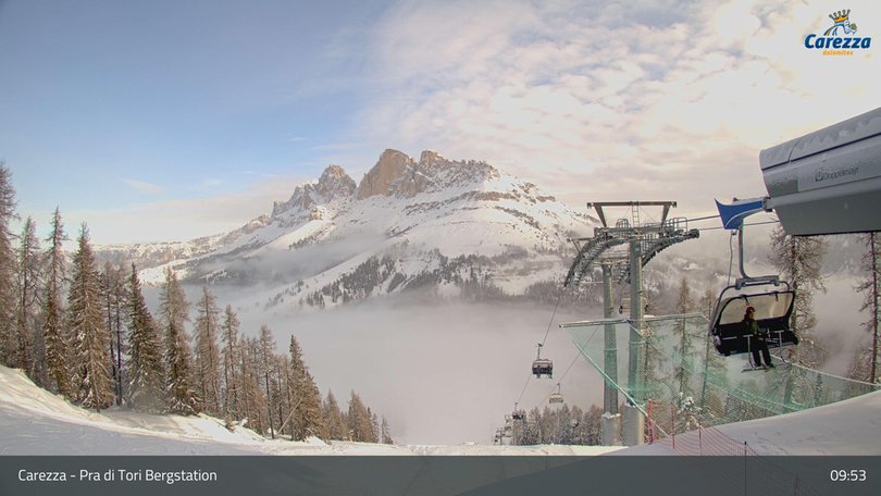 Webcam auf den Rosengarten vom Karersee