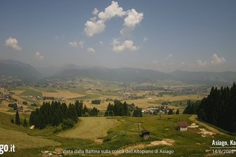 Webcam vom Berg Kaberlaba in Richtung Asiago und Camporovere