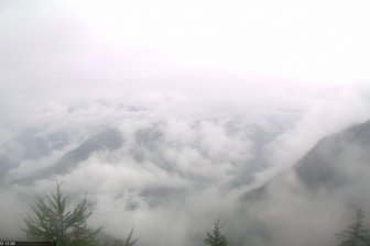 View of Val d'Ega / Eggental Valley with Catinaccio and Latemar