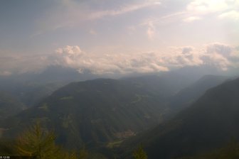 View of Val d'Ega / Eggental Valley with Catinaccio and Latemar