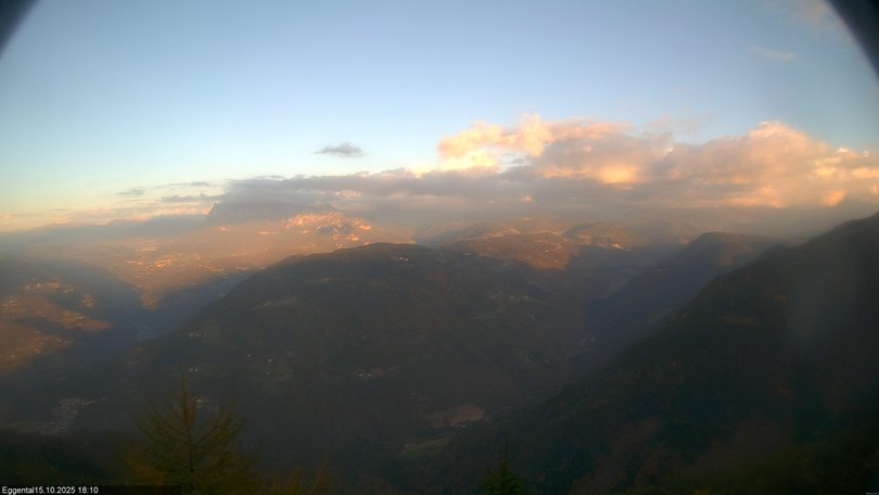 View of Val d'Ega / Eggental Valley with Catinaccio and Latemar
