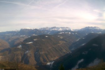 View of Val d'Ega / Eggental Valley with Catinaccio and Latemar