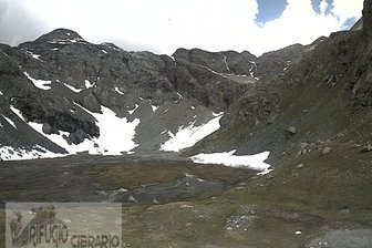 Webcam von der Berghütte Luigi Cibrario auf das Peraciaval-Becken