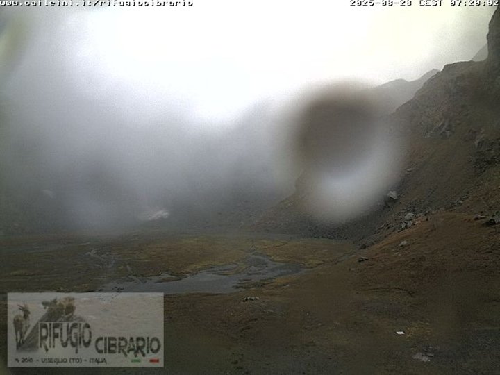 Webcam von der Berghütte Luigi Cibrario auf das Peraciaval-Becken