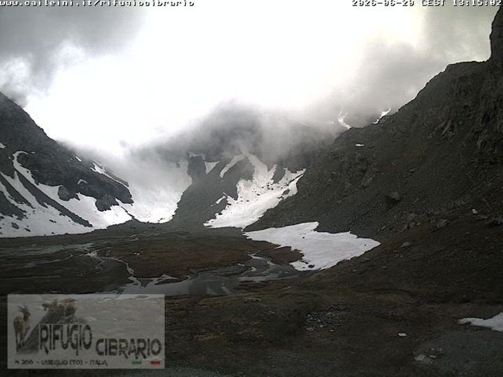Webcam dal Rifugio Luigi Cibrario sulla conca del Peraciaval