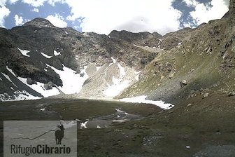 Webcam von der Berghütte Luigi Cibrario auf das Peraciaval-Becken