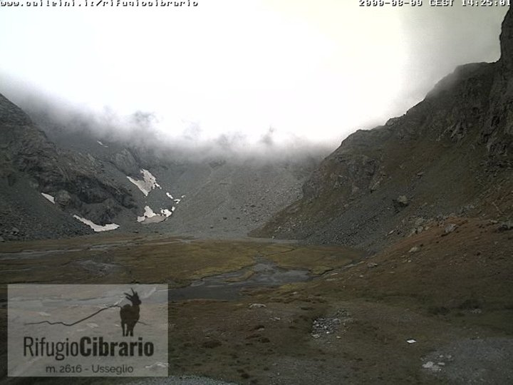 Webcam from the Luigi Cibrario Refuge on the Peraciaval basin