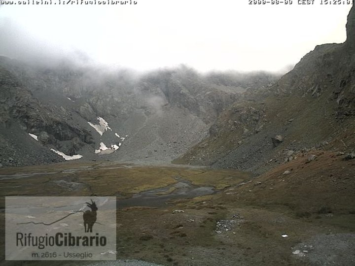 Webcam dal Rifugio Luigi Cibrario sulla conca del Peraciaval