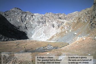 Webcam von der Berghütte Luigi Cibrario auf das Peraciaval-Becken