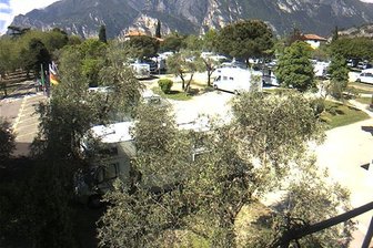 Webcam of the CamperStopTorbole looking towards Monte Brione